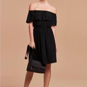 Wilfred Chic Off-Shoulder Black Dress